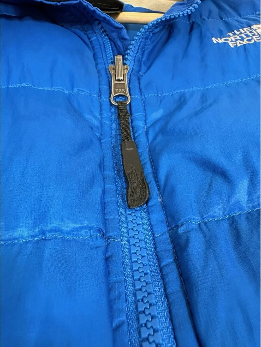 North Face Crimptastic Jacket Boys Large Blue Black Down Puffer Pertex Quantum
